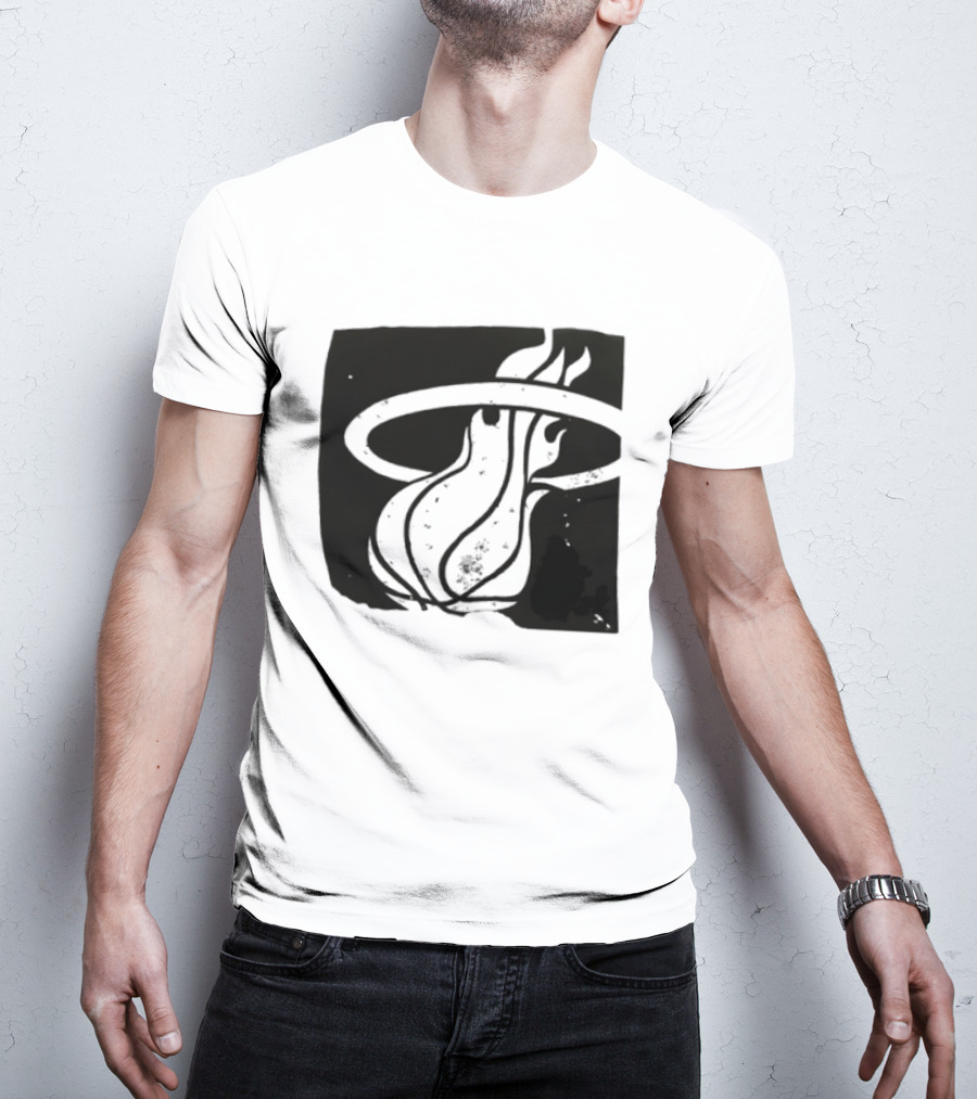 Miami Heat Basketball NBA Iconic Flaming Ball T-Shirt
