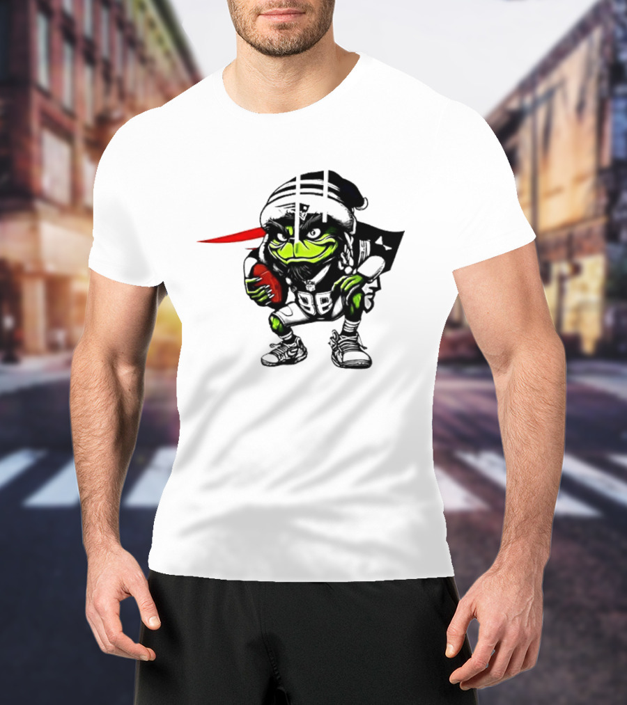 New England Patriots Grinch Christmas Football Collaboration T-Shirt