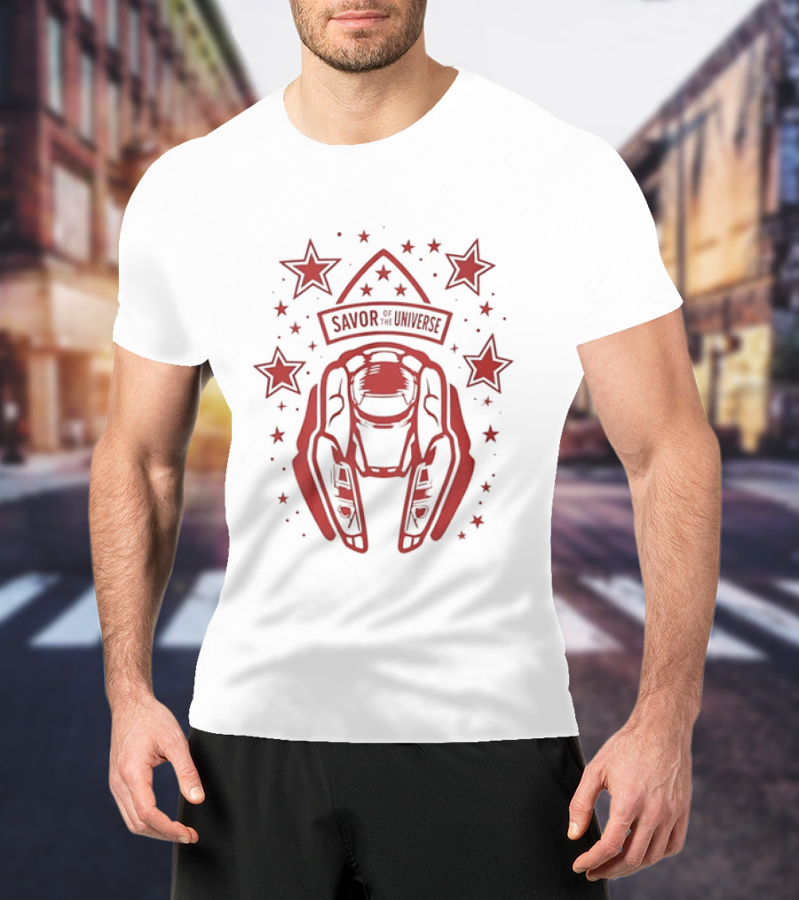 Savor Space Helmet Astronaut Starry Universe Adventure T-Shirt