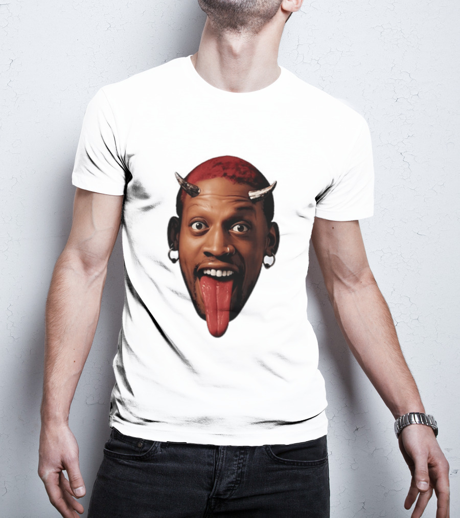 Dennis Rodman Big Face Devil Horns Chicago Bulls T-Shirt