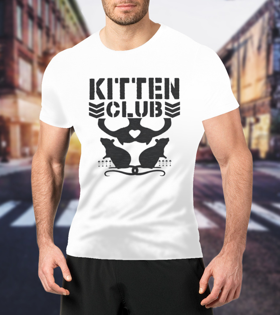 Kitten Club Distressed Pet Lover Cats With Heart T-Shirt