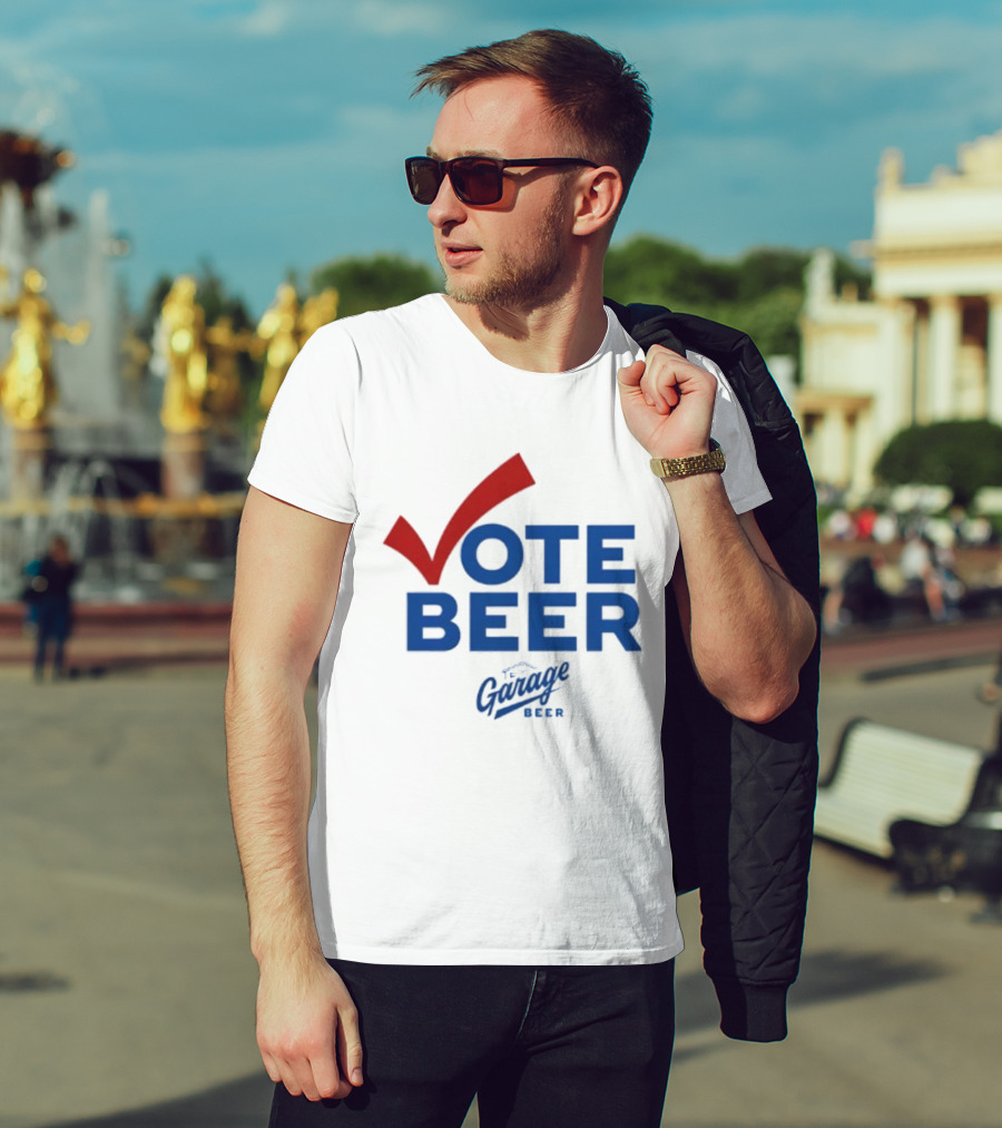 Vote Beer Garage Beer 2025 Checkmark Original T-Shirt