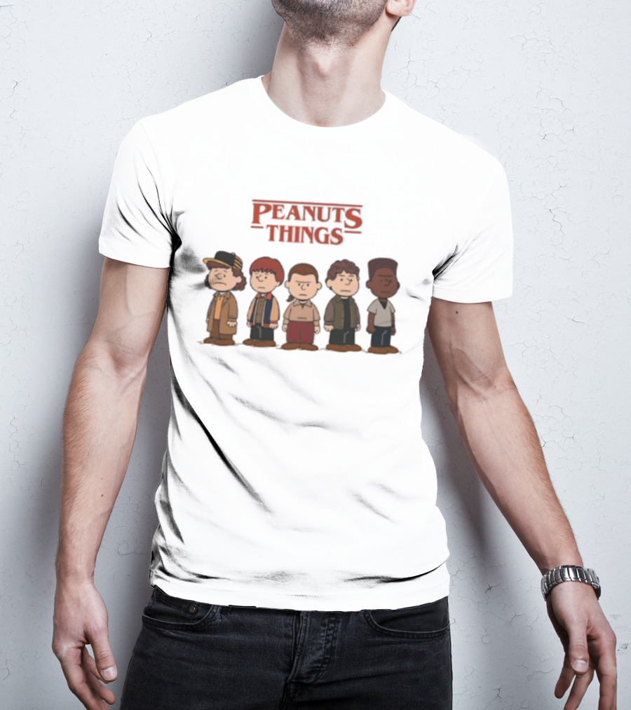Peanuts Things Cartoon Characters Mashup Stranger 80s T-Shirt
