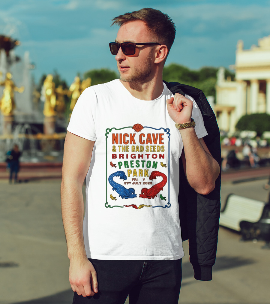 Nick Cave & The Bad Seeds Brighton Preston Park 31 July 2026 Colorful Dragons T-Shirt