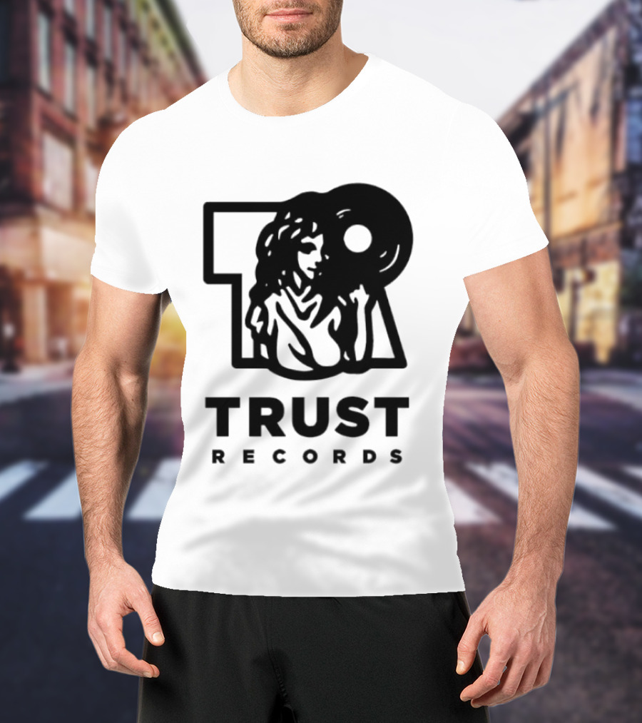 Trust Records Vinyl Spinning Woman T-Shirt