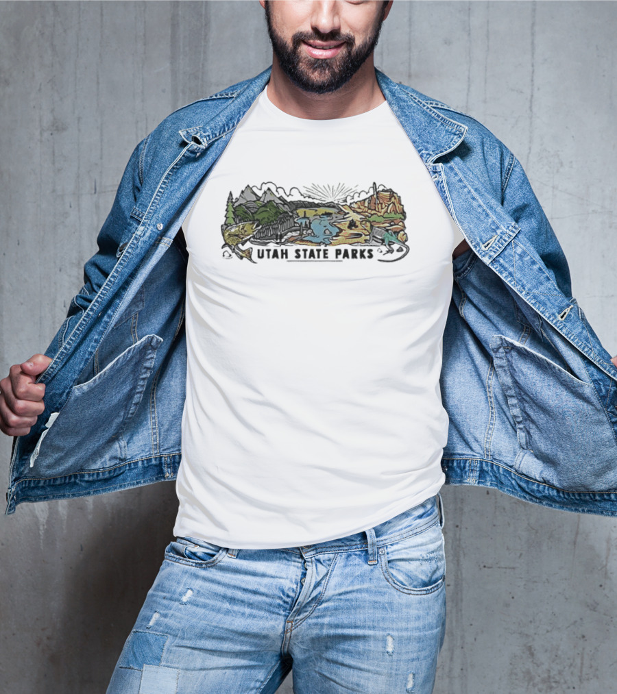 Utah State Parks Scenic Landscape With Mountains And Trees T-Shirt