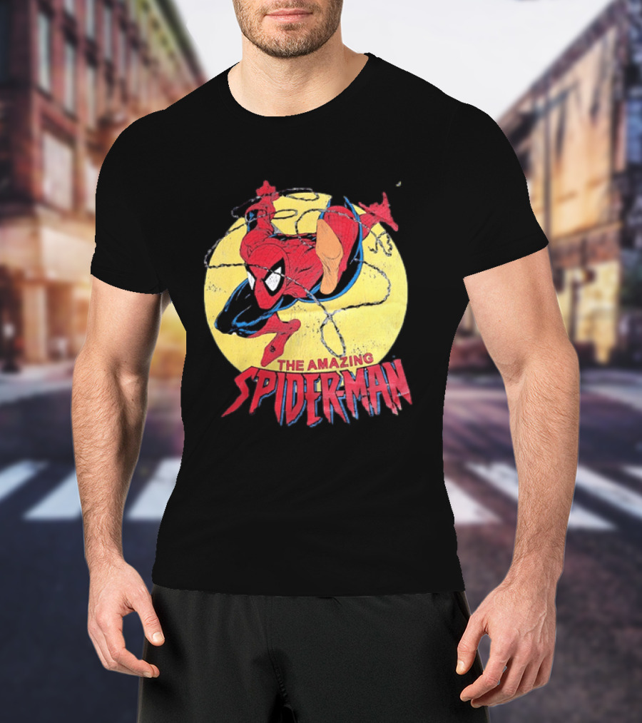 Amazing Spider Man Distressed Marvel Superhero Webslinger T-Shirt