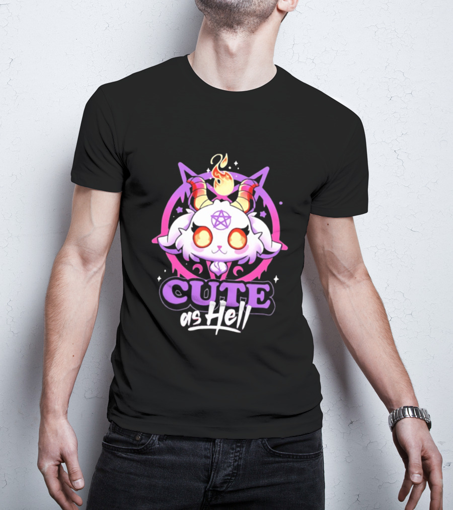 Cute As Hell Goat Demon Pentagram Flame T-Shirt