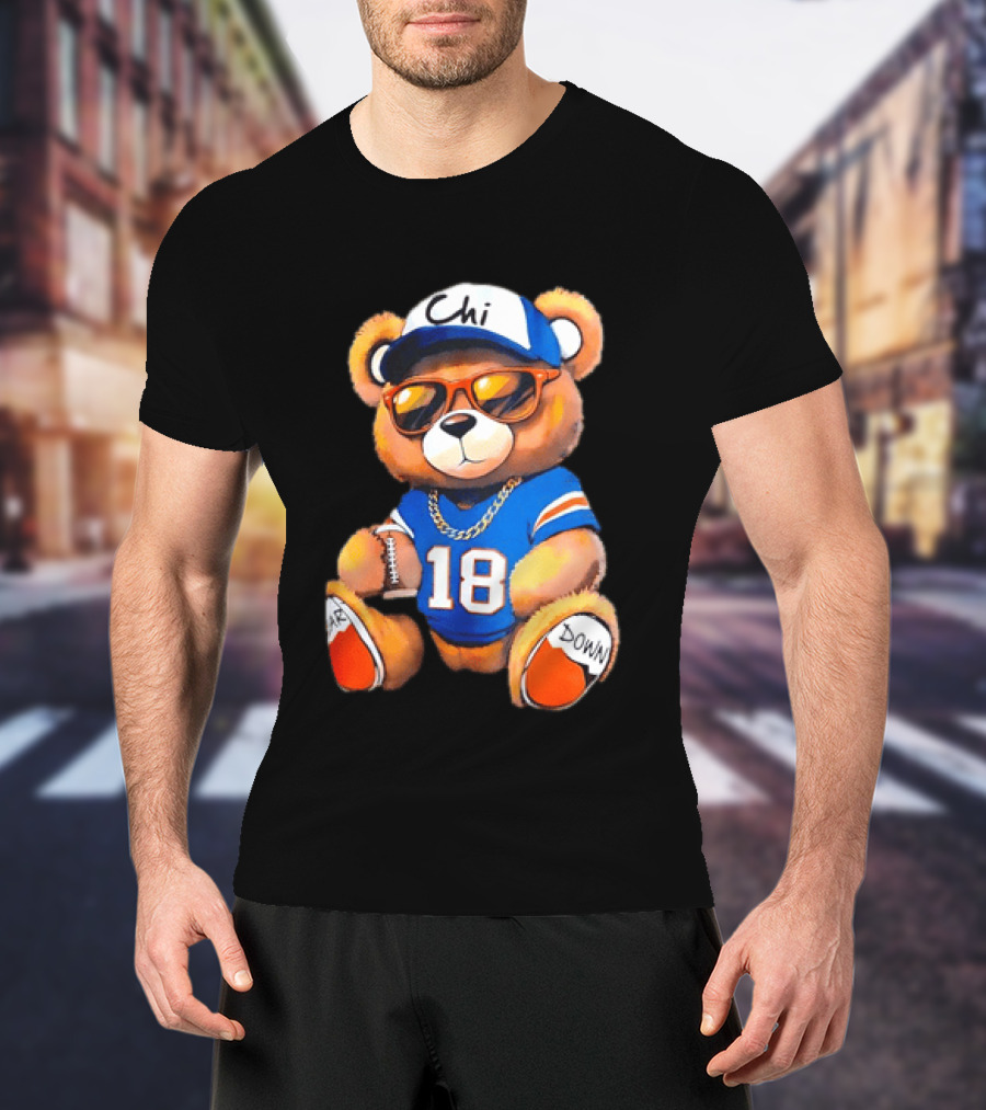 Bear Down Chi 18 Teddy Bear Football Fan Gear T-Shirt
