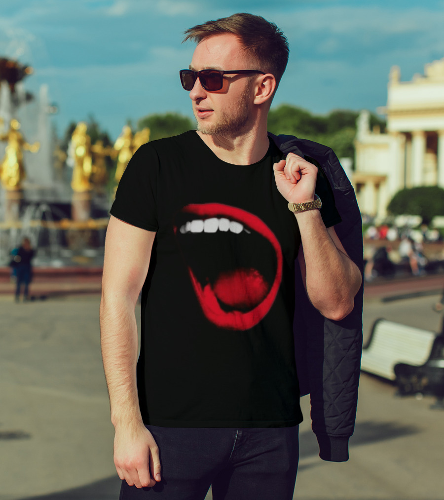 Benjamin Ingrosso Store Mouth European Tour Red Lips Open Mouth Image T-Shirt
