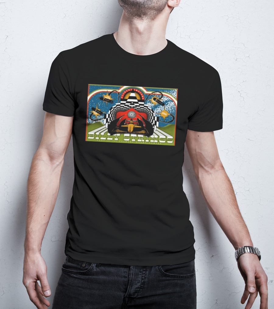 Billy Strings Live Fishers Event Center Aug 6 8 2026 Checkerboard Tunnel Race Car Aesthetic T-Shirt