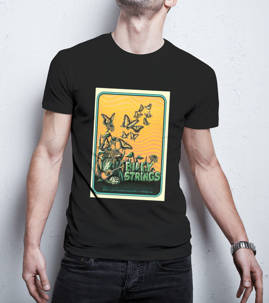 Billy Strings Bluestem Amphitheater August 6 2022 Butterfly Moorehead MN T-Shirt
