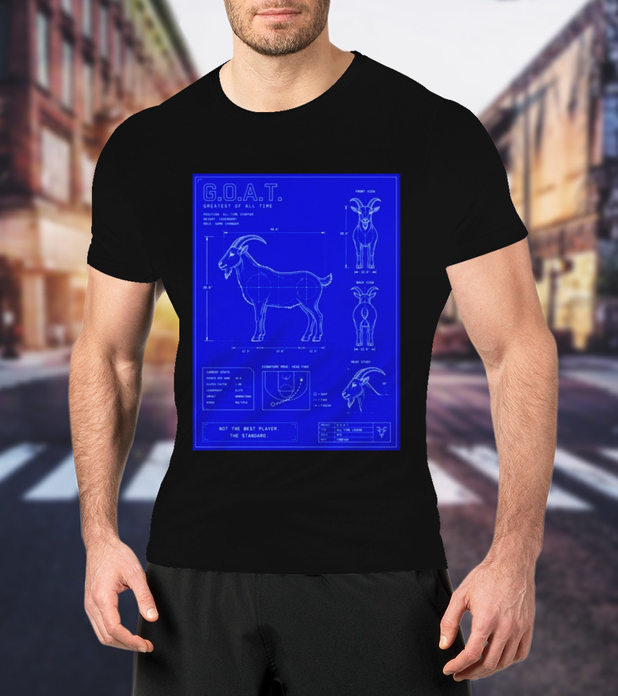 G.O.A.T. Greatest Of All Time Basketball Fall Blueprint Meme T-Shirt