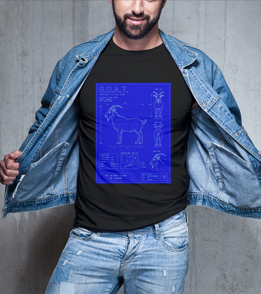 G.O.A.T. Greatest Of All Time Basketball Fall Blueprint Meme T-Shirt