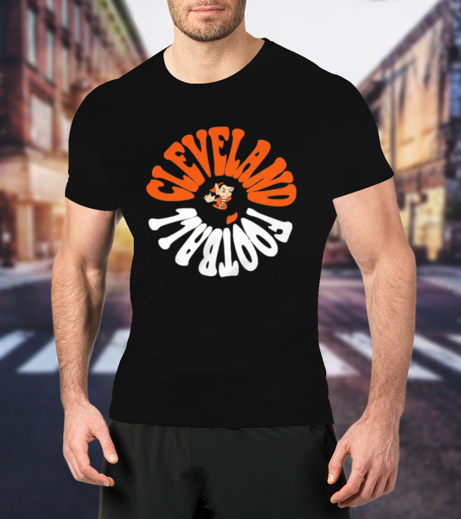 Cleveland Football Brownie The Elf Retro Orange White T-Shirt