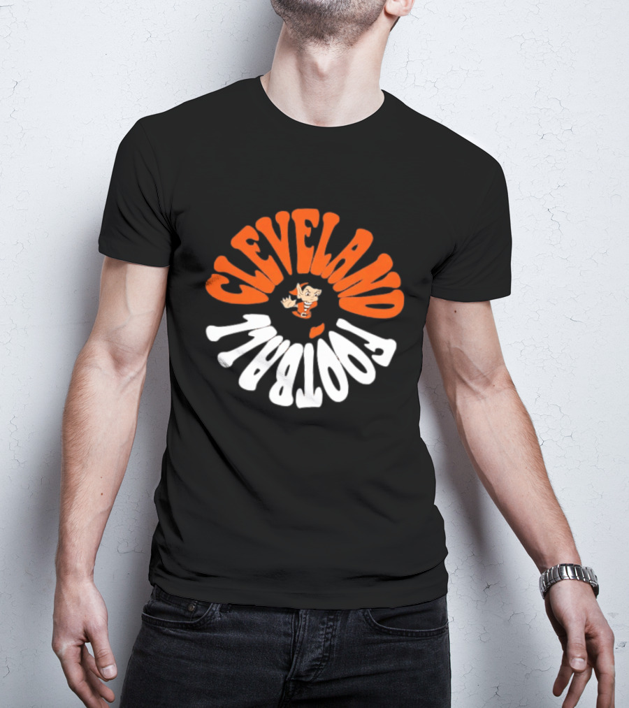 Cleveland Football Brownie The Elf Retro Orange White T-Shirt