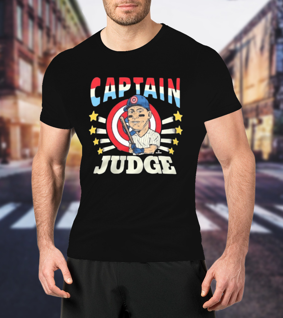 Captain America Judge Baseball Caricature Stars T-Shirt