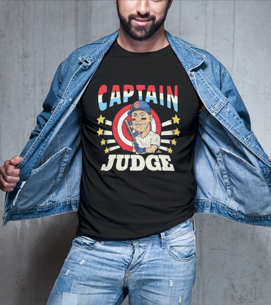 Captain America Judge Baseball Caricature Stars T-Shirt