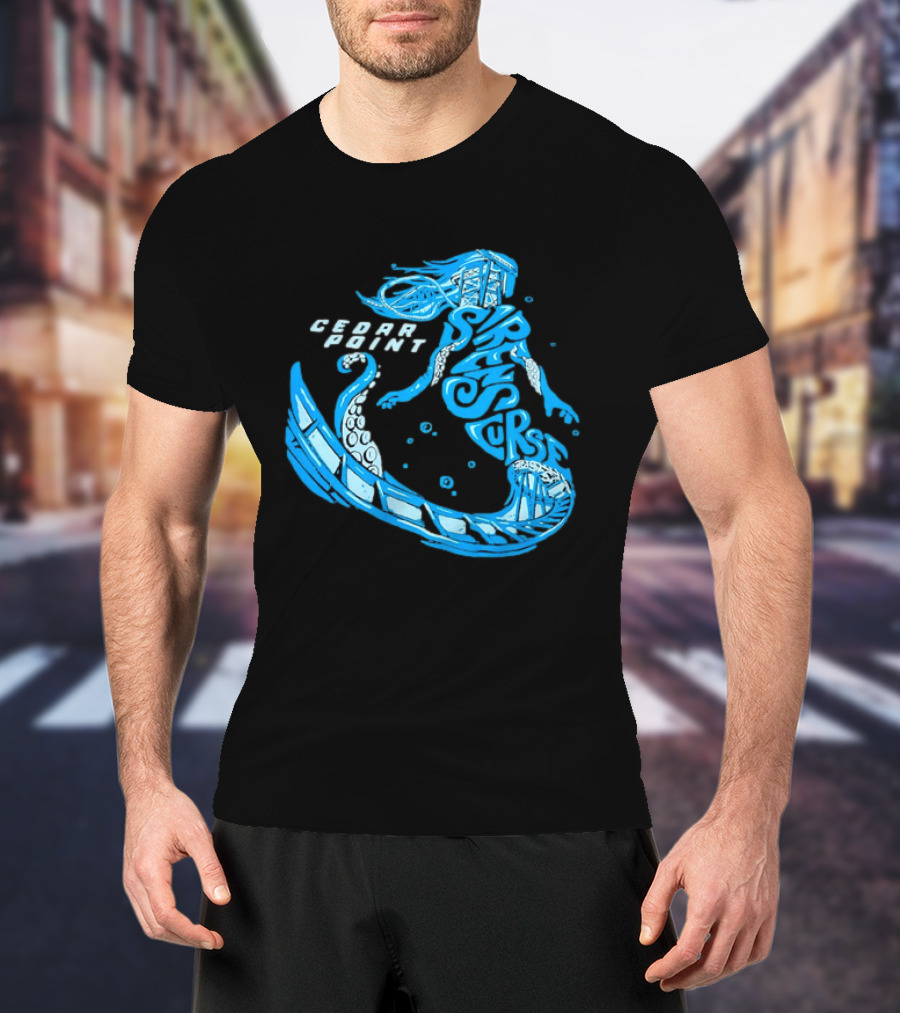 Cedar Point Sirens Curse Roller Blue Mermaid T-Shirt