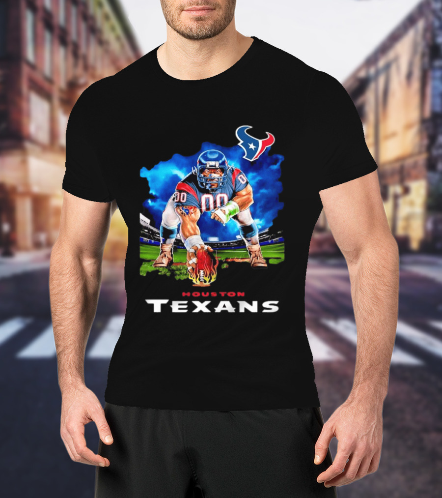 Houston Texans Ferocious Football Player NFL Team Spirit Challenge T-Shirt