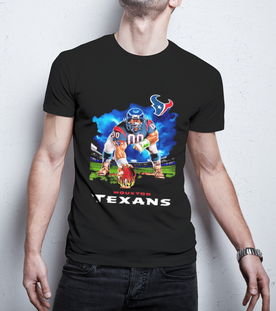 Houston Texans Ferocious Football Player NFL Team Spirit Challenge T-Shirt