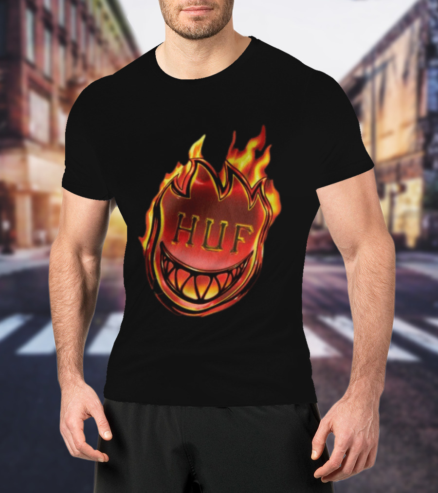 Huf X Spitfire Flame Galaxies Collaboration With Iconic Smiling T-Shirt