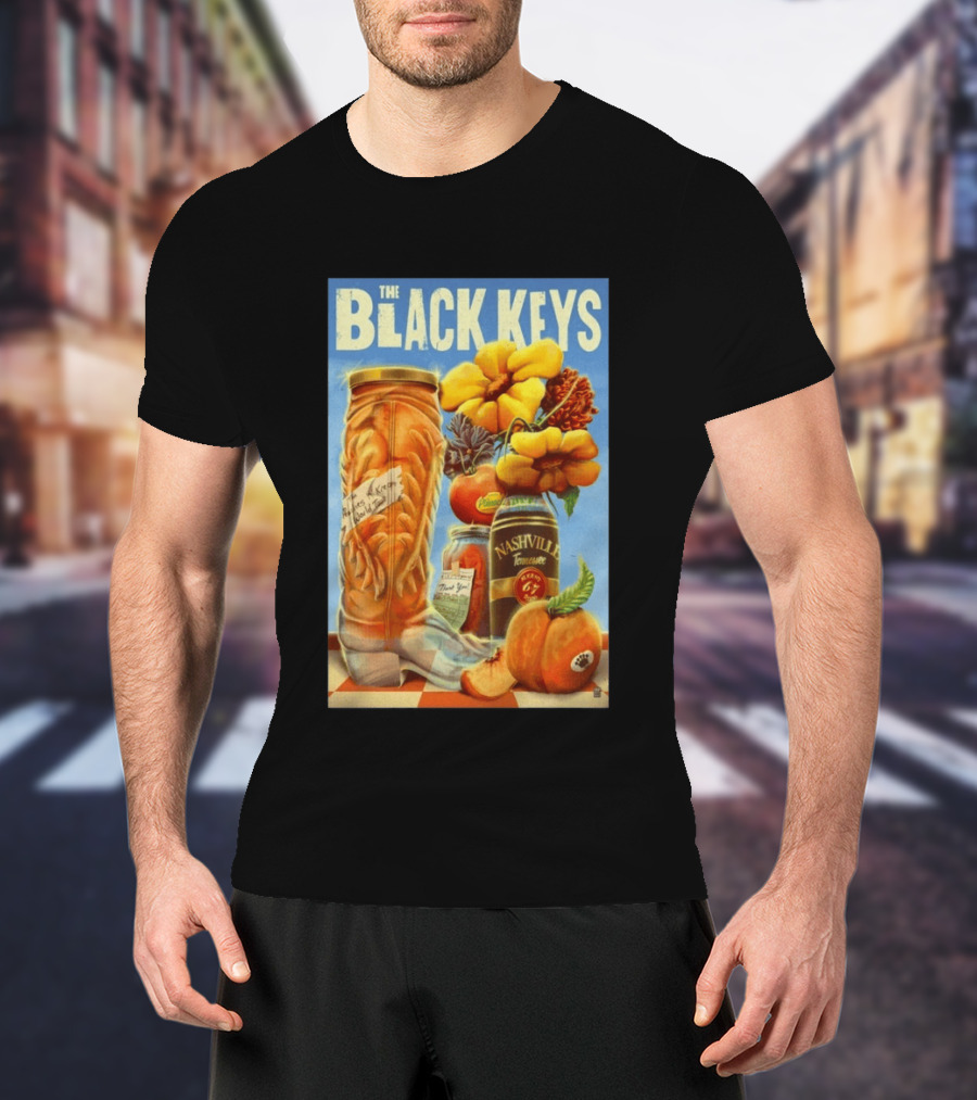 The Black Keys Nashville 2026 Boots Jars Pumpkins Flowers T-Shirt