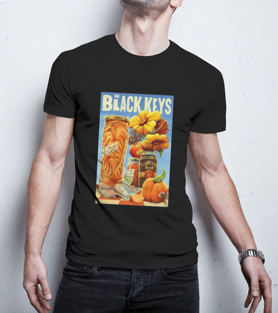 The Black Keys Nashville 2026 Boots Jars Pumpkins Flowers T-Shirt