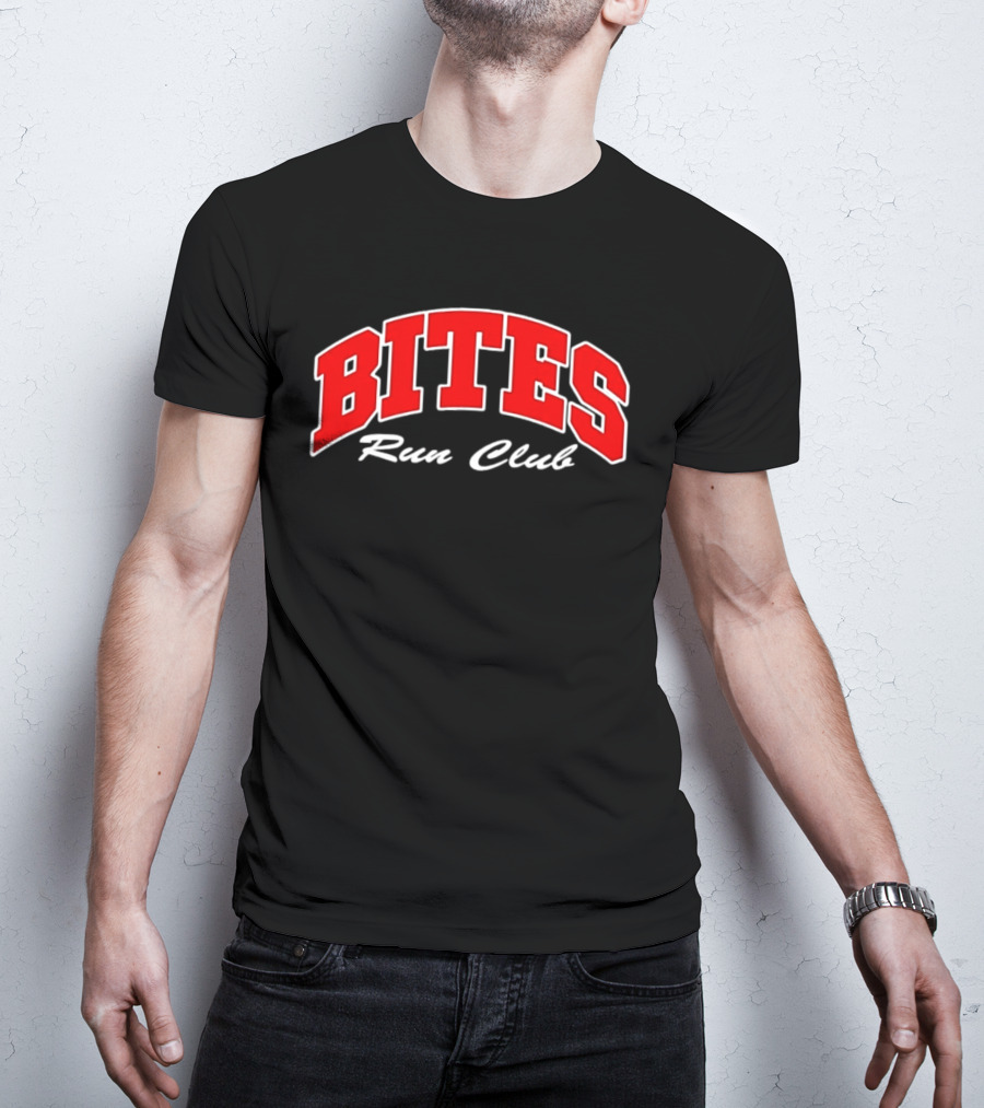 Bites Run Club Classic Style Sports Lettering T-Shirt