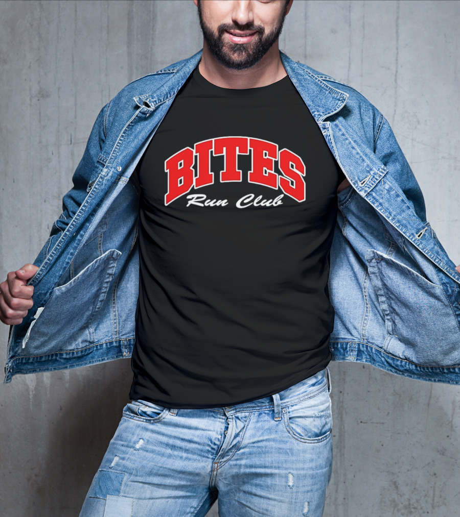 Bites Run Club Classic Style Sports Lettering T-Shirt