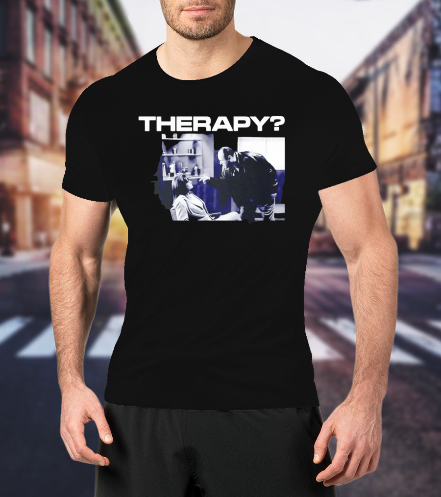 Tony Soprano Theraphy Pointing At Dr Melfi Black White Session T-Shirt