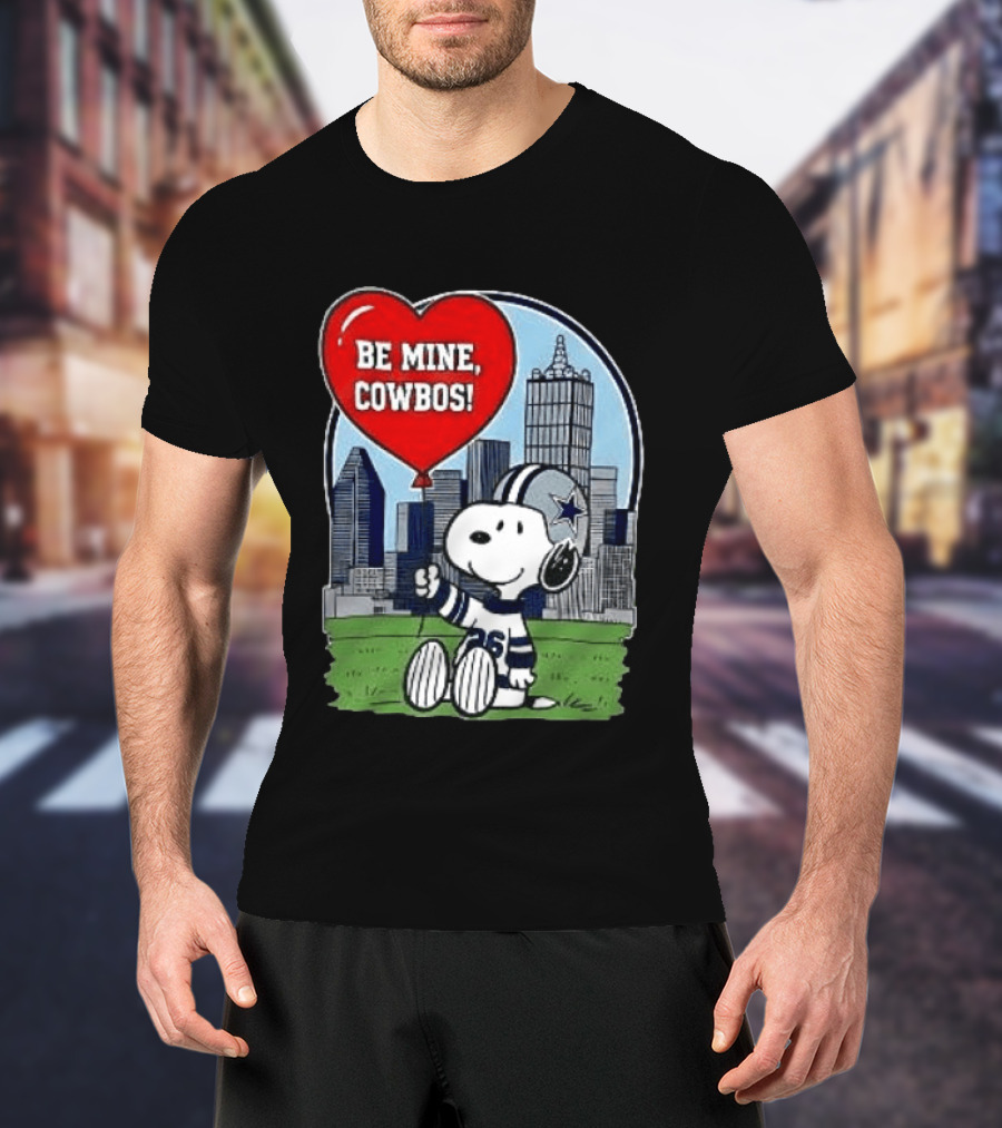 Dallas Cowboys Snoopy Be Mine Valentine 2026 Skyline T-Shirt