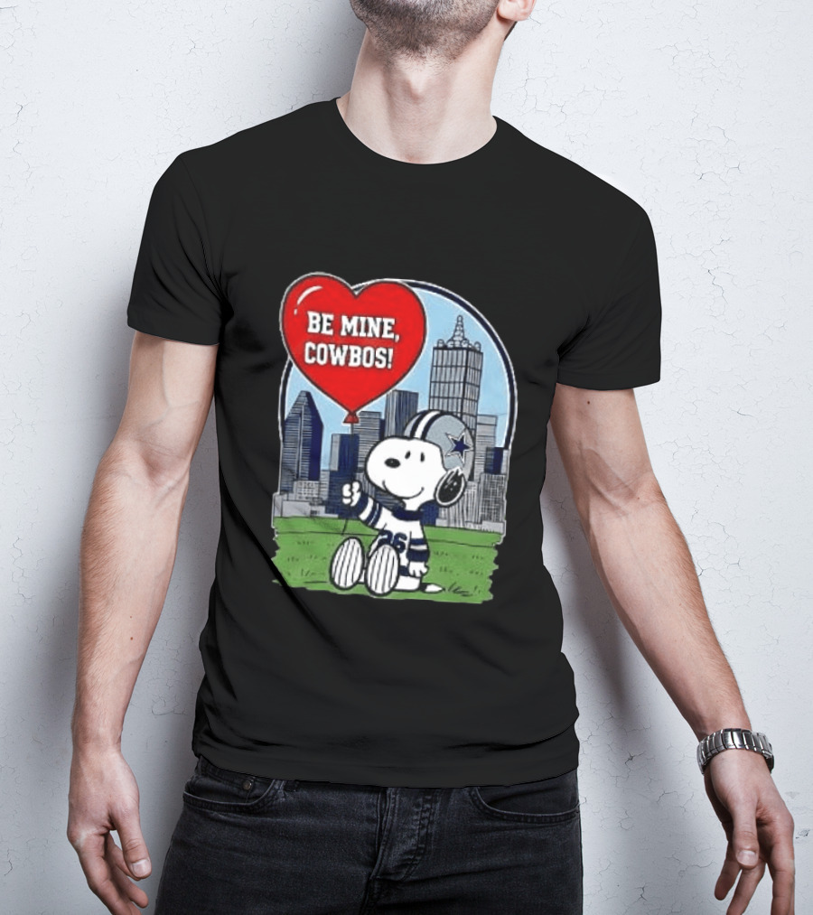 Dallas Cowboys Snoopy Be Mine Valentine 2026 Skyline T-Shirt
