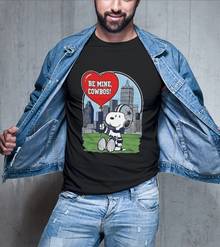 Dallas Cowboys Snoopy Be Mine Valentine 2026 Skyline T-Shirt