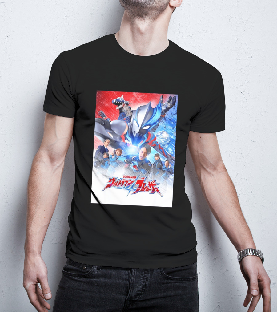 Ultraman Blazar Cast And Characters With Heroic Action Scene T-Shirt