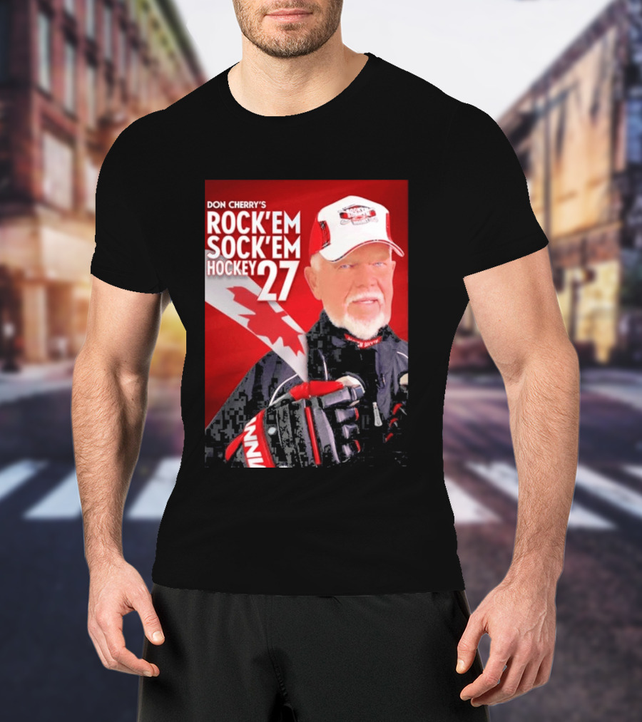 Don Cherry's Rock'em Sock'em Hockey 27 Maple Leaf Hat And Gloves Canada T-Shirt
