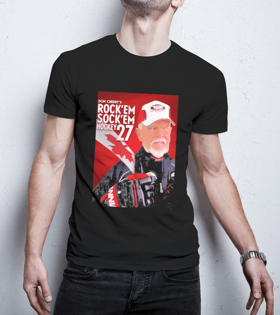 Don Cherry's Rock'em Sock'em Hockey 27 Maple Leaf Hat And Gloves Canada T-Shirt