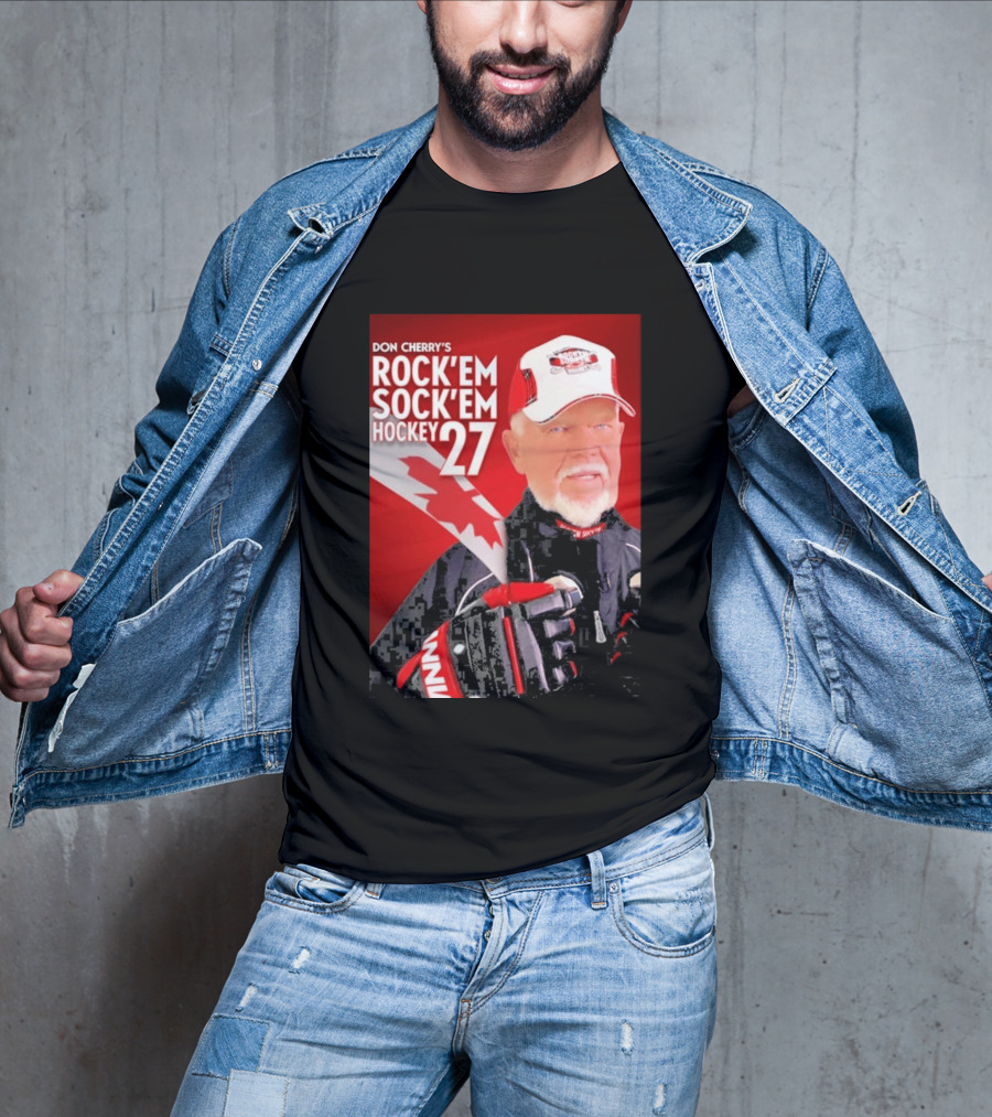 Don Cherry's Rock'em Sock'em Hockey 27 Maple Leaf Hat And Gloves Canada T-Shirt