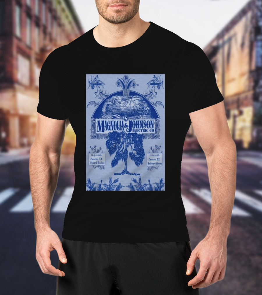 Magnolia And Johnson Electric Co Austin TX Wizard Rodeo Denton TX Rubber Gloves Dec 5 6 2026 T-Shirt