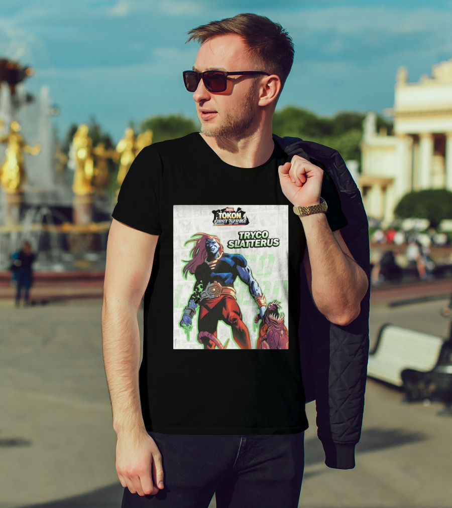 Marvel Tokon First Strike Tryco Slatterus Character With Creature T-Shirt