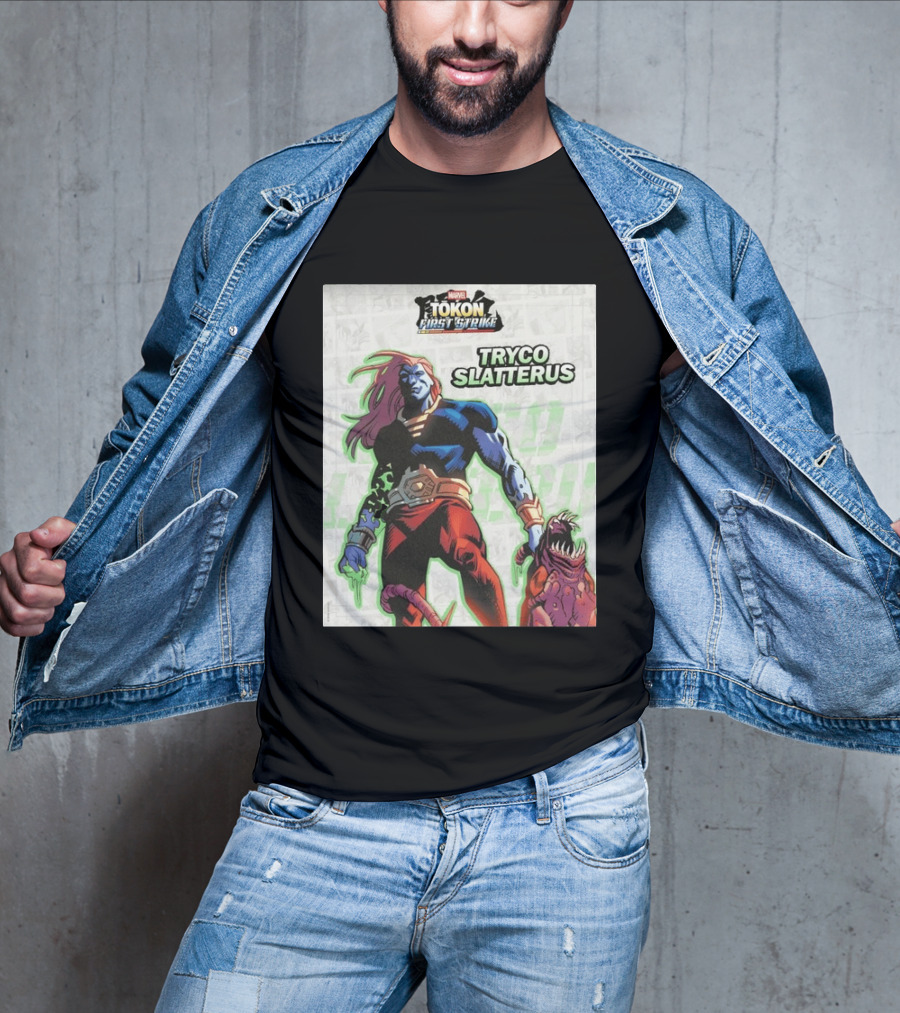 Marvel Tokon First Strike Tryco Slatterus Character With Creature T-Shirt