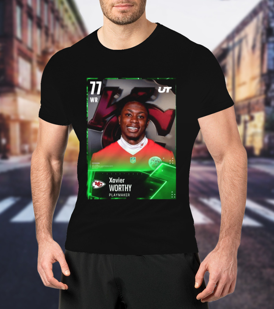 Xavier Worthy Kansas City Chiefs WR 77 Playmaker UT NFL T-Shirt