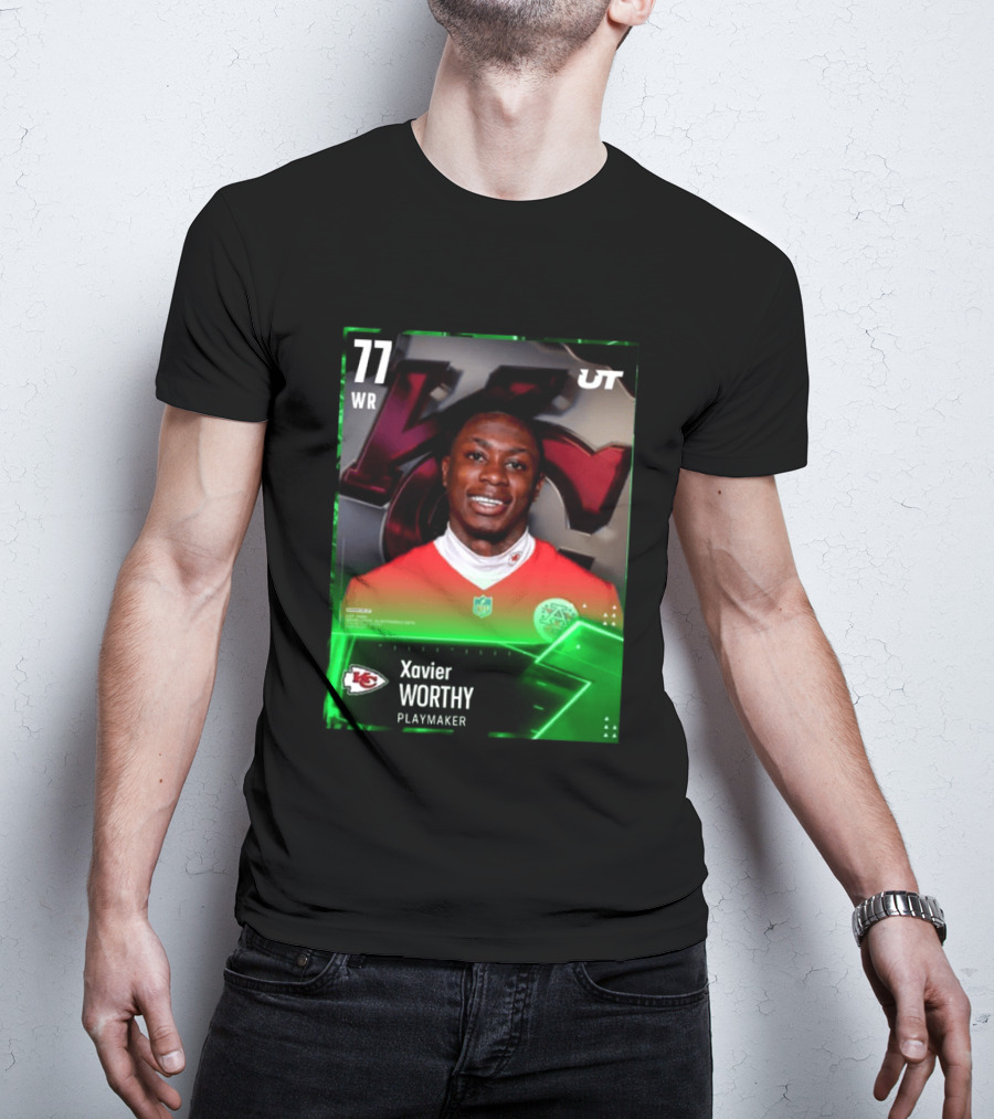 Xavier Worthy Kansas City Chiefs WR 77 Playmaker UT NFL T-Shirt
