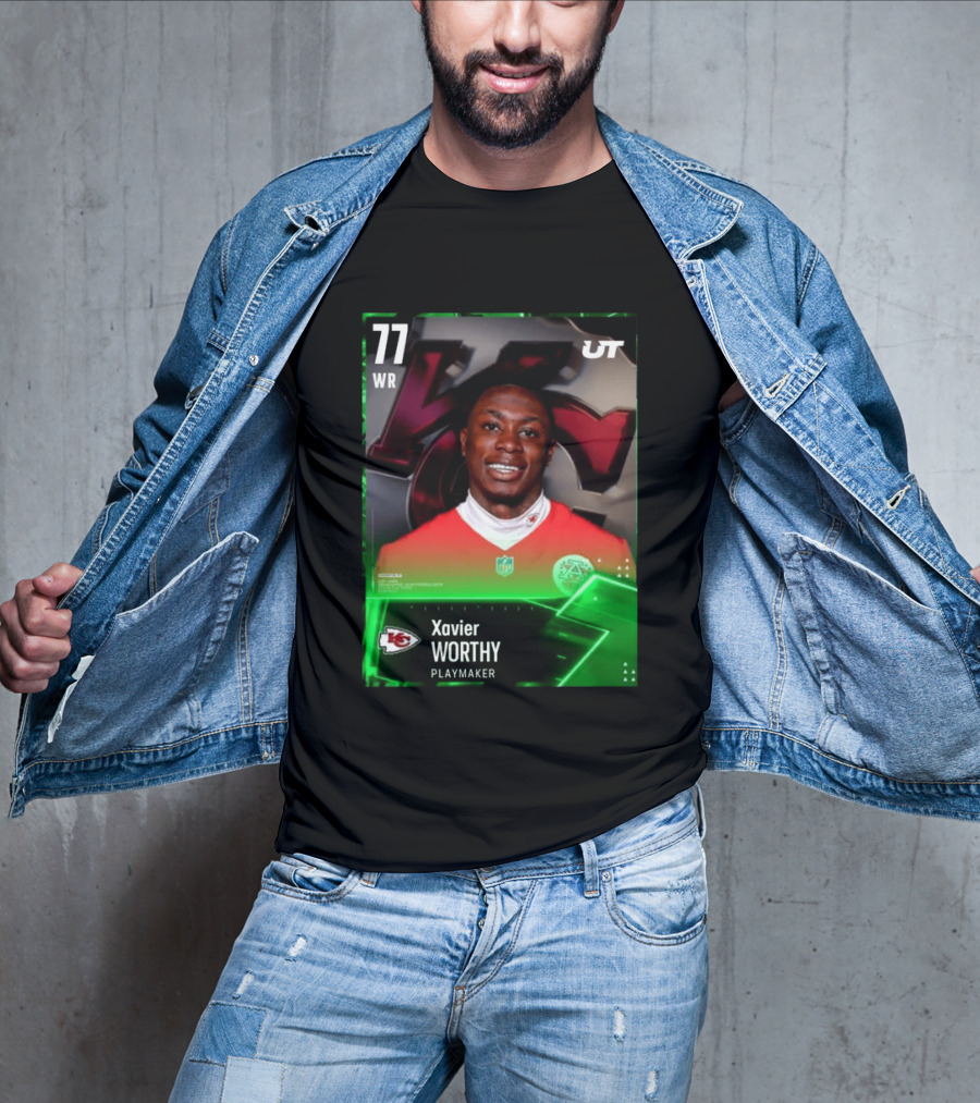Xavier Worthy Kansas City Chiefs WR 77 Playmaker UT NFL T-Shirt