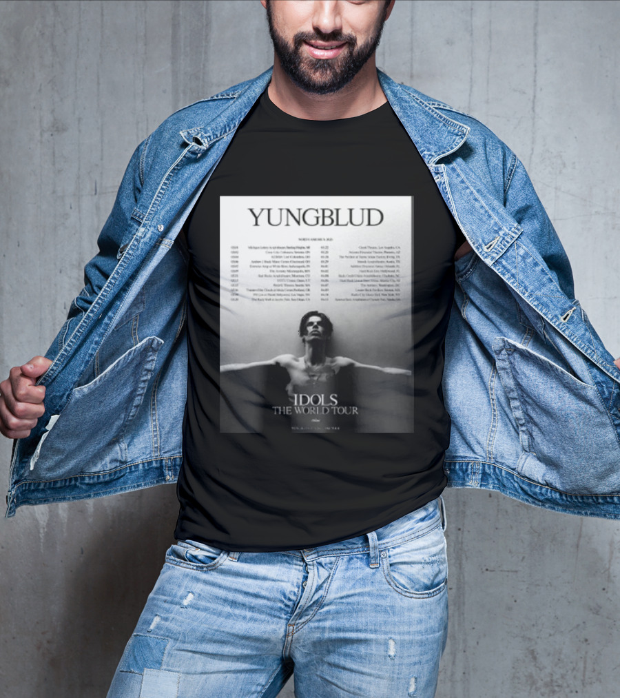 YUNGBLUD Idols The World Tour North America 2026 Schedule Dates Mockup Two Side T-Shirt