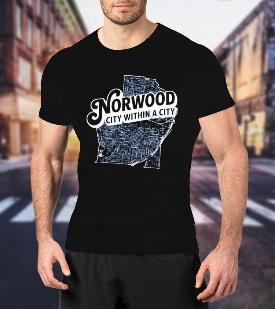 Norwood City Within A City Map T-Shirt