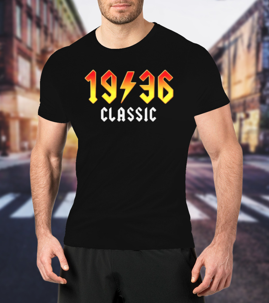 Original 90th Birthday Classic 1936 Rock Band Lightning Bolt T-Shirt