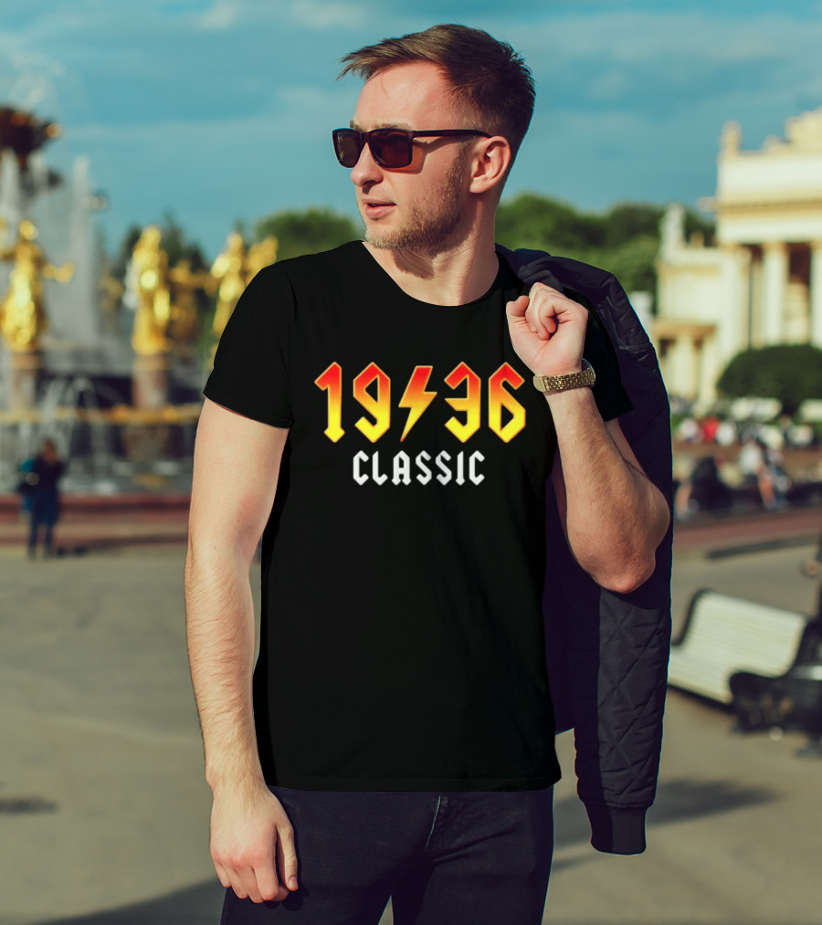 Original 90th Birthday Classic 1936 Rock Band Lightning Bolt T-Shirt
