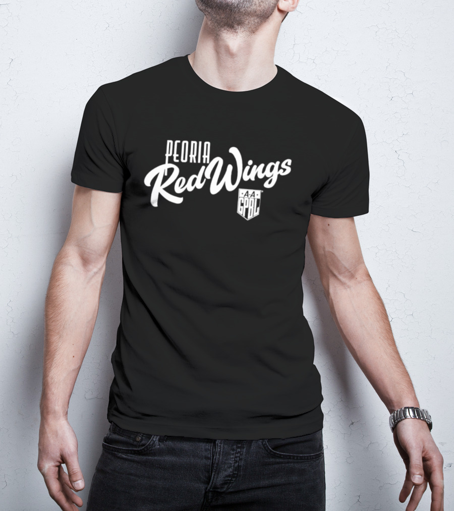 Peoria Red Wings AAGPBL Retro Baseball Team Logo All American Girls Professional League T-Shirt