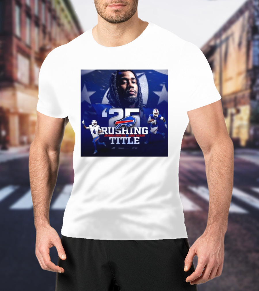 25 Rushing Buffalo Football James Cook III 1621 Yards Title T-Shirt